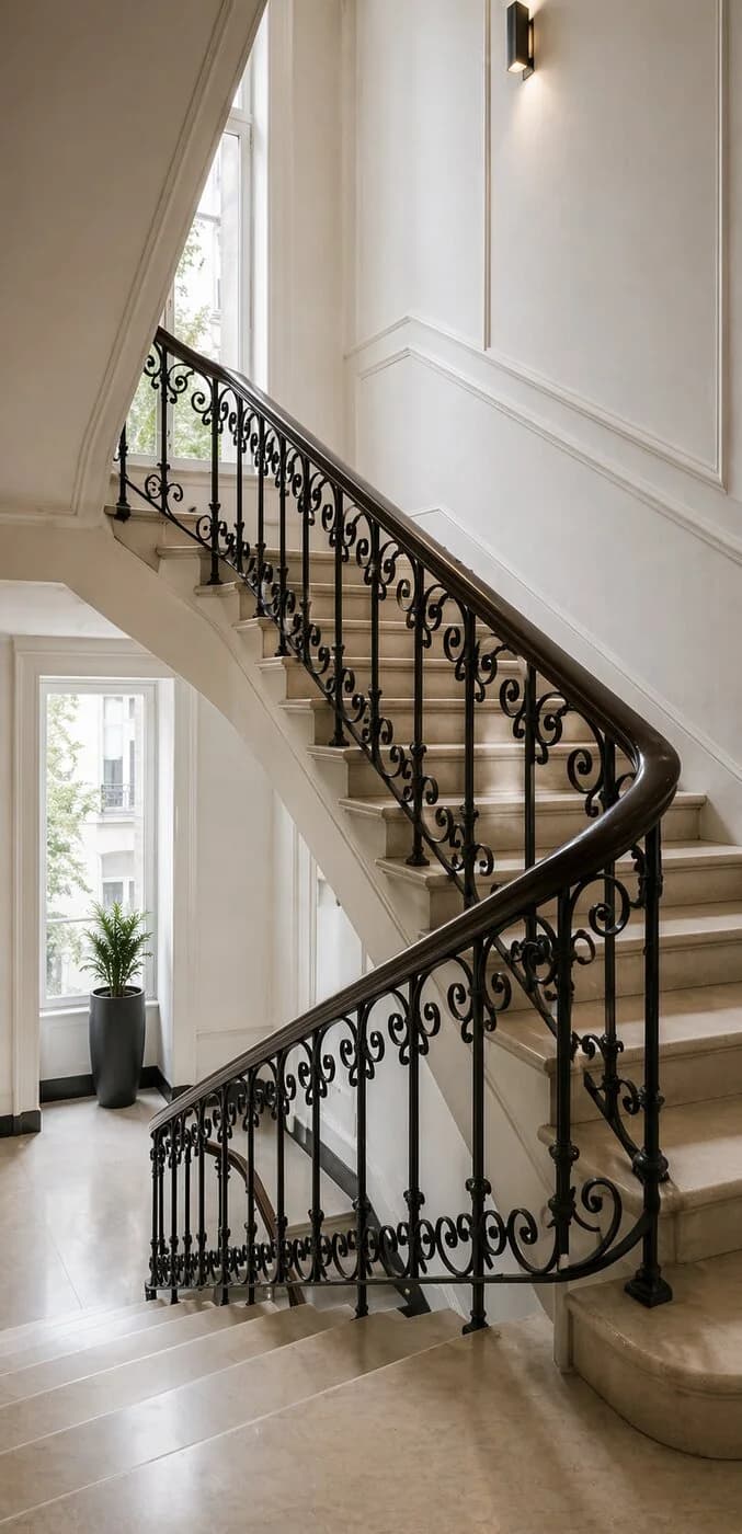 Escalier d'immeuble entretenu